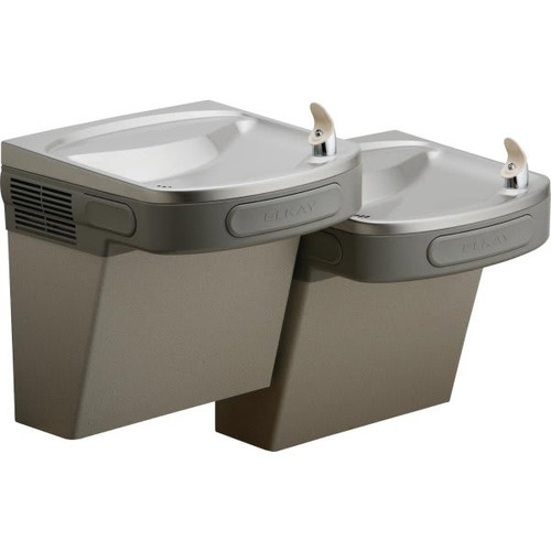Elkay Cooler, Wall Mount, Bi-Level, Ada, Nonfiltered, Nonrefrig, Light Gray