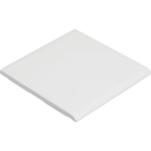 Daltile Single Bullnose Ceramic Tile, 4-1/4 X 4-1/4", White Semi-Gloss 100/Bx
