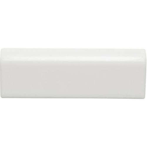 Daltile Restore Bright White 2" X 6" Ceramic, Radius Bullnose Wall Trim Tile