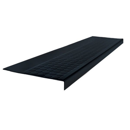 Roppe 12-1/2 X 4 Ft Black Low Circular Rubber Square Nose Stair Tread 48921P100