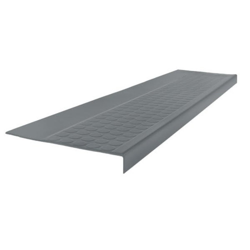 Roppe 12-1/2 X 3.5 Ft Dark Gray Low Circular Rubber Square Nose Stair Tread