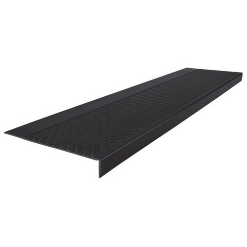 Roppe 12 X 4 Ft Black Diamond Rubber Square Nose Stair Tread
