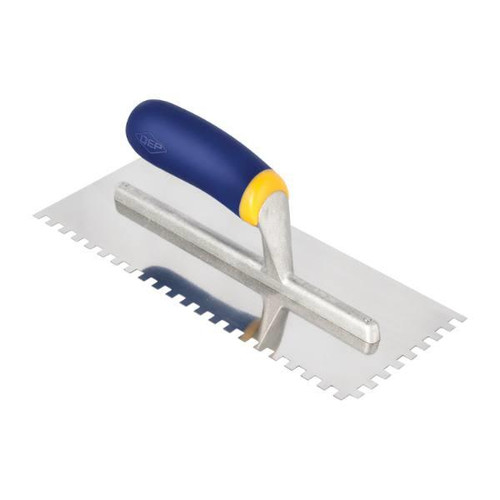 QEP 1/4" X 1/4" X 1/4" Square Notch Stainless Trowel W/ Comfort Grip