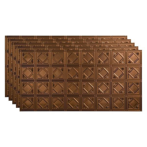Fasade 2'X4' Traditional #4 Glueup Ceiling Panel Oil Rubbed Bronze, Package Of 5 PG5326