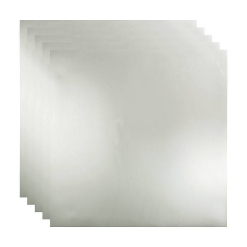 Fasade 2'X2' Flat Lay Ceiling Panel, Brushed Aluminum, Package Of 5