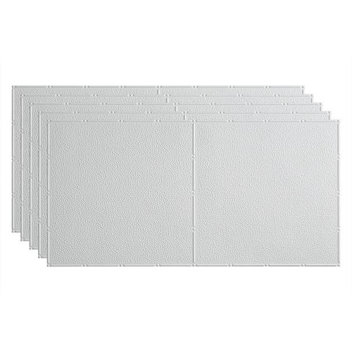 Fasade 2'X4' Border Fill Glue Up Ceiling Panel, Matte White, Package Of 5