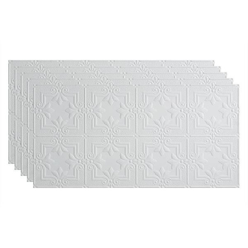 Fasade 2'X4' Regalia Glue Up Ceiling Panel, Matte White, Package Of 5