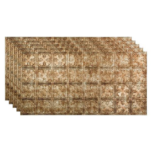 Fasade 2'X4' Traditional #10 Glue Up Ceiling Panel, Bermuda Bronze, Package Of 5
