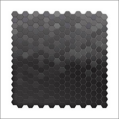 Inoxia Speedtiles Hexagonia Black Stainless 11.46"X11.89" Wall Tile, Case Of 12