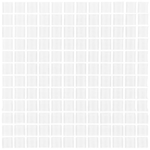 Abolos Metro 1 X 1  White Glass Square Mosaic Wall Tile, Case Of 11