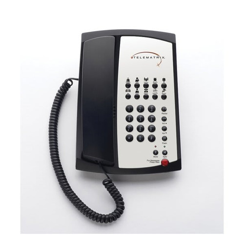Telematrix Black 3100mwd 1-Line Speakerphone With 10-Guest Service Button