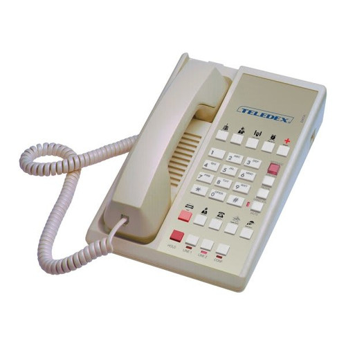Teledex Ash Diamond L2-10e 2-Line Telephone With 10-Guest Service Key