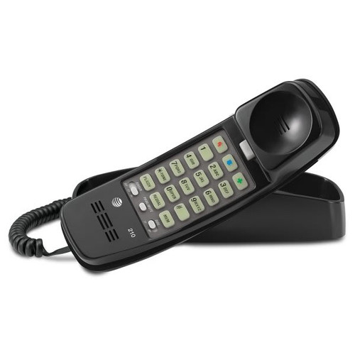 At&t 210m Black Single Line Trimline Telephone