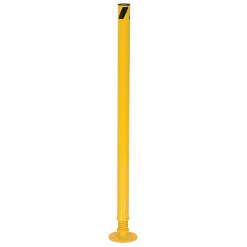 Vestil Spring Loaded Steel Bollard With Powder Coat Safety Yellow Finish