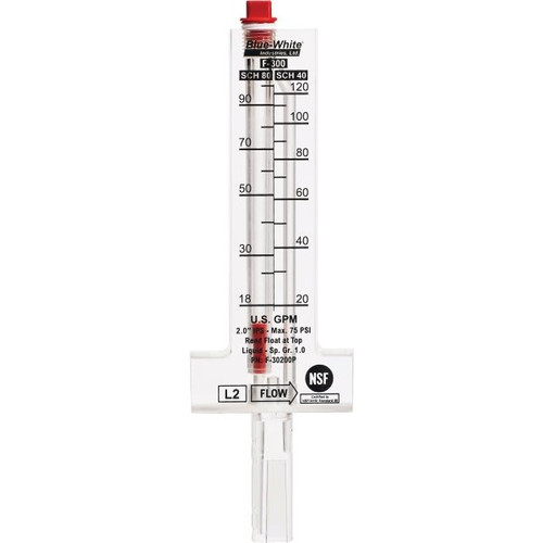 Blue-White 2 In Horizontal Top Mount Flowmeter