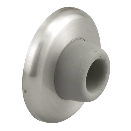 Dr Wall Stop, 2-1/2 In., Rubber Bmpr, Stn Nkl