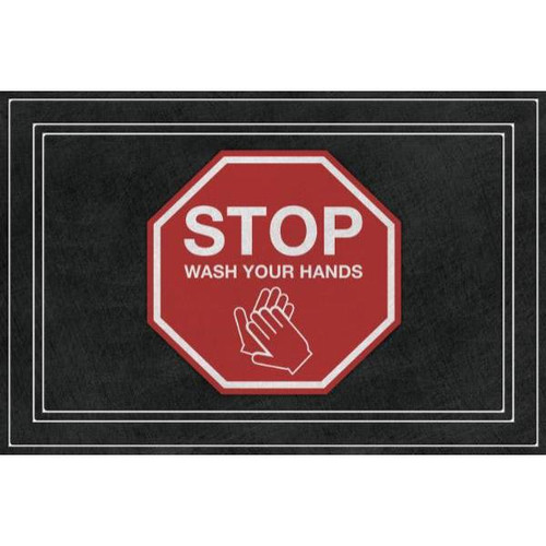 Apache Mills Fashionables Deluxe Indoor/Outdoor Mat Stop Sign Wash Hands