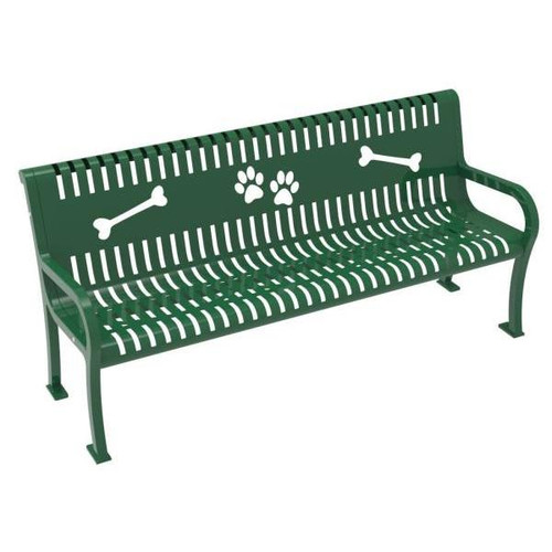 Barkpark By Ultrasite 954 Contour Wave Bench - Green