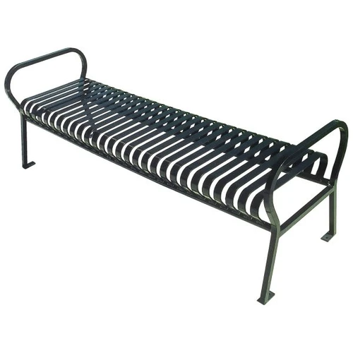 Ultrasite 6' Hamilton Bench Without Back Support, Slat Design - Black