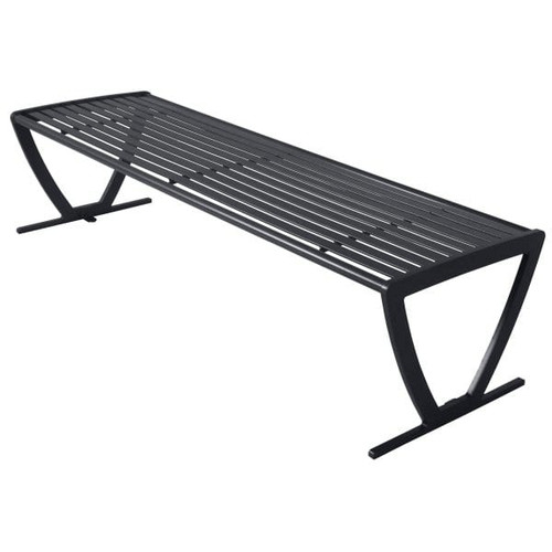 Ultrasite 6' Augusta Bench With Out Back, No Armrest - Black