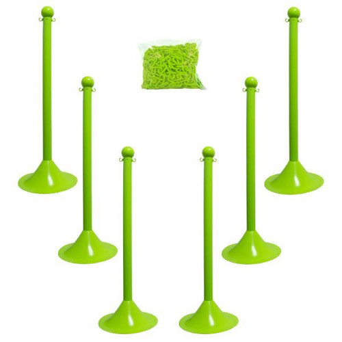Mr. Chain Safety Green Light Duty Stanchion And Chain Kit