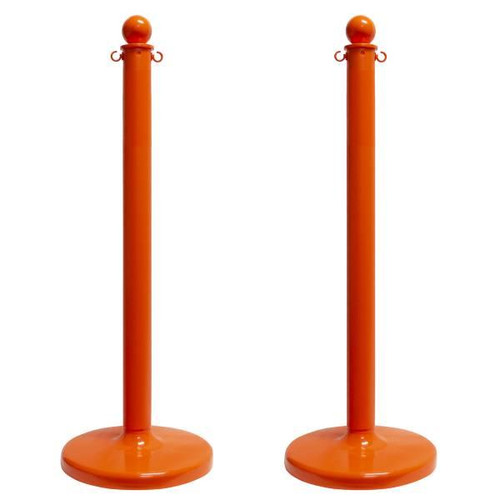 Mr. Chain Safety Orange Medium Duty Stanchion Package Of 2