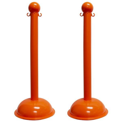 Mr. Chain Safety Orange Heavy Duty Stanchion Package Of 2