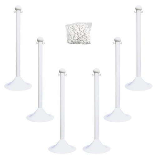 Mr. Chain Light Duty Stanchion And Chain Kit In White