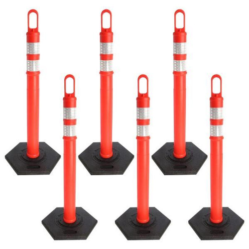 Mr. Chain 42 Delineator With Handle, 2 Reflective Stripes Package Of 6