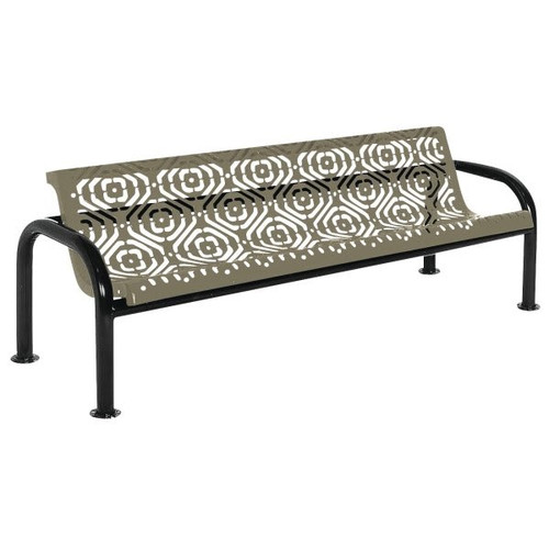 Ultrasite Fiesta Beige Surface Mount Contour Bench 6' With Back