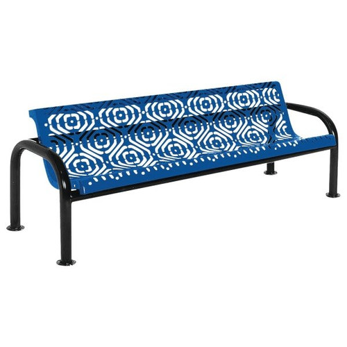 Ultrasite Fiesta Blue Surface Mount Contour Bench 6' With Back