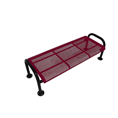 Ultrasite Perforated Burgundy Surface Mount Contour Bench 6'