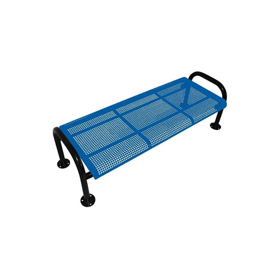 Ultrasite Perforated Blue Surface Mount Contour Bench 6'