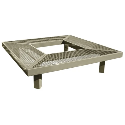 Ultrasite Diamond Beige In-Ground Mount Geometric Mall Bench 6'