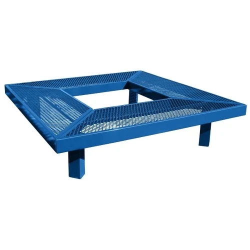 Ultrasite Diamond Blue In-Ground Mount Geometric Mall Bench 6'