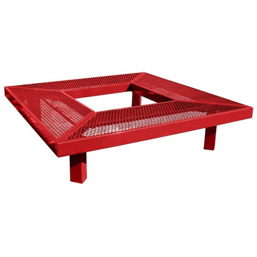 Ultrasite Diamond Red In-Ground Mount Geometric Mall Bench 6'