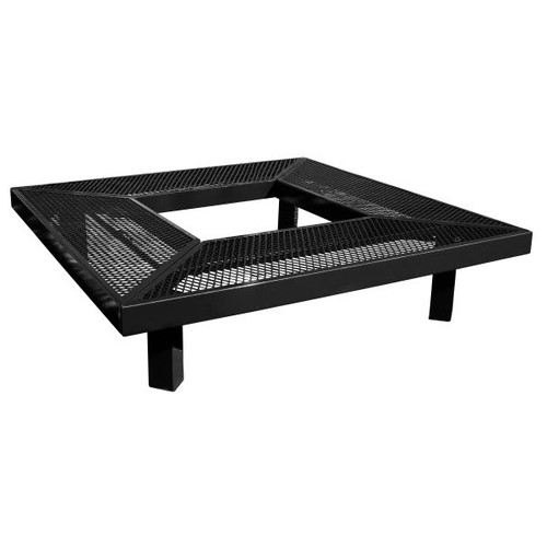 Ultrasite Diamond Black In-Ground Mount Geometric Mall Bench 6'