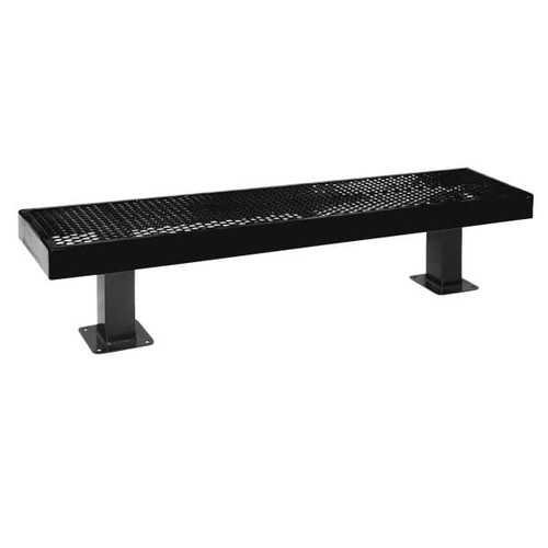 Ultrasite Diamond Black Surface Mount Mall Bench 6'