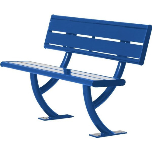 Ultrasite Blue Surface Hartford Horizontal Slat 4' Bench