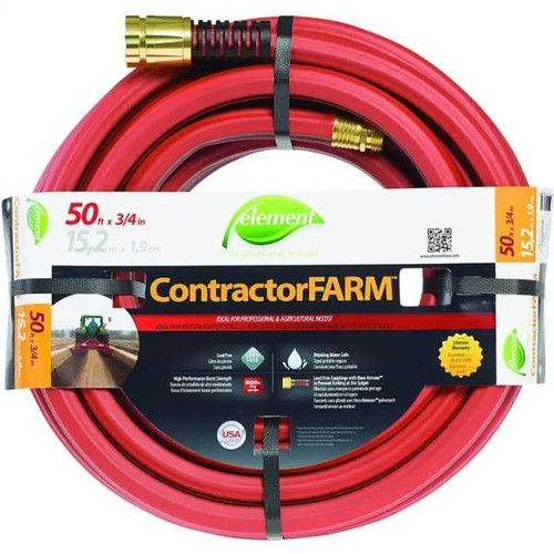 Swan Element Garden Hose, Kink-Free, Contractor Grade, 3/4" X 50' Length