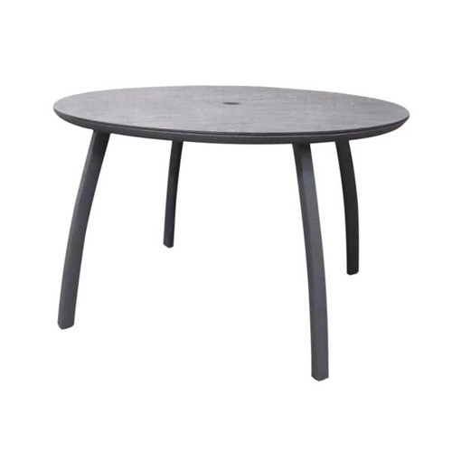 Grosfillex Sunset 48" Round Table In Granite/Volcanic Black