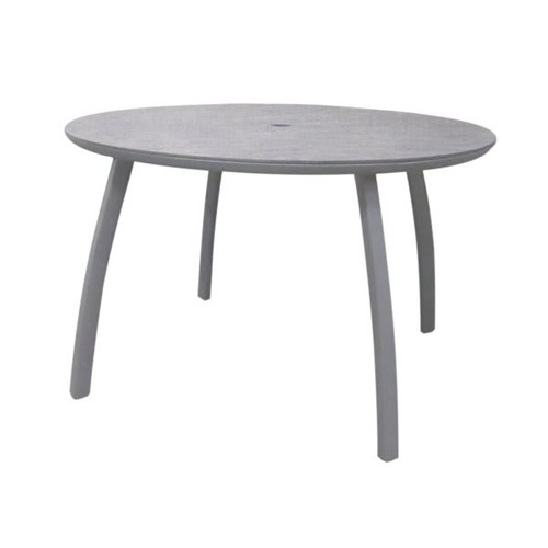 Grosfillex Sunset 48" Round Table In Granite / Platinum Gray