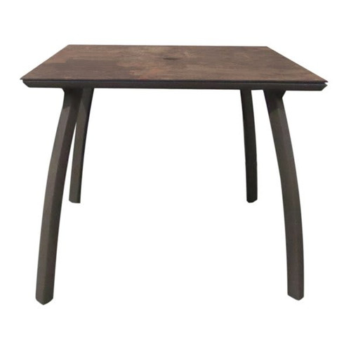 Grosfillex Sunset 36" Square Table In Lava / Fusion Bronze