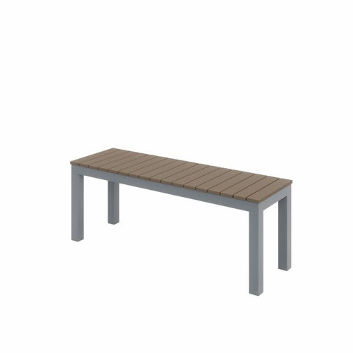Kfi Eveleen Series Outdoor Bench, Silver Frame, Mocha Seat