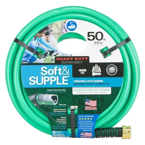 Swan Soft And Supple Garden Hose Heavy Duty 5/8" X 50' Length
