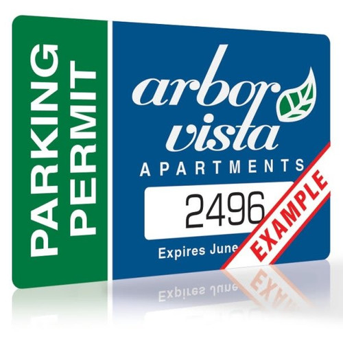 Custom 2-Color Parking Permit With Static Cling, 3"X2", Package Of 100