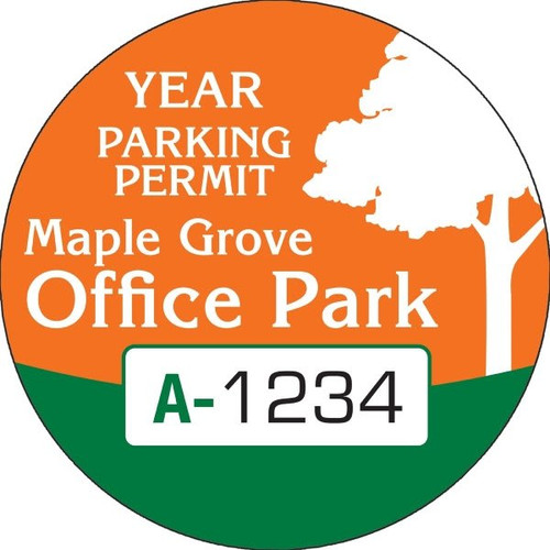 Custom Parking Permit Window Stickers, 2 Diameter Circle, Package Of 100