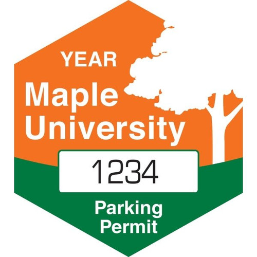 Custom Parking Permit Static Cling Sticker, Hexagon, 2 X 2-1/4, Package Of 100