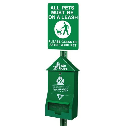 Fido House Companion Kit, Header Bag Kit With Pets Must Be On Leash Sign