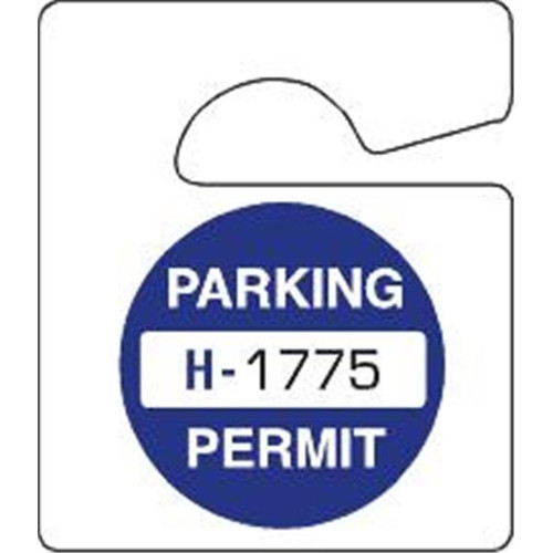 Non-Reflective Plastic Parking Permit Tags, Blue Circle, Small, Package Of 100